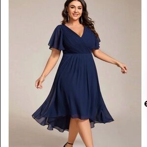 Ever Pretty Women's High Low Dress in Deep Blue